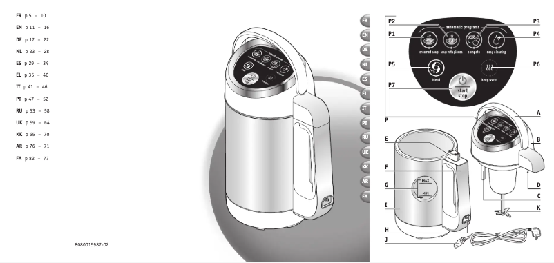 Página 1 del manual Manual de usuario Moulinex Easy Soup LM841810
