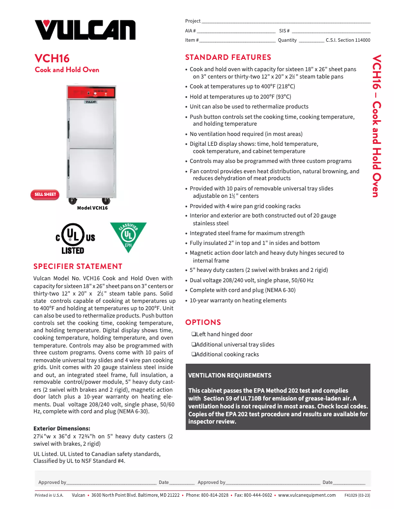 Imagen de la primera página del manual del dispositivo VCH16