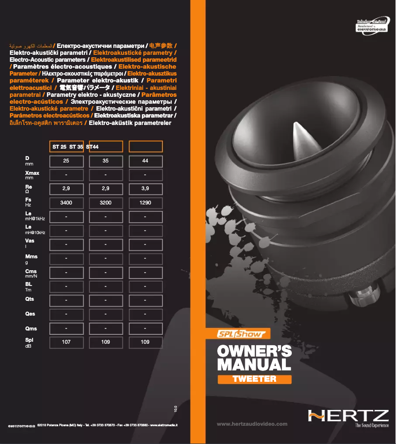 Página 1 del manual Manual de usuario Hertz SPL Show ST 35