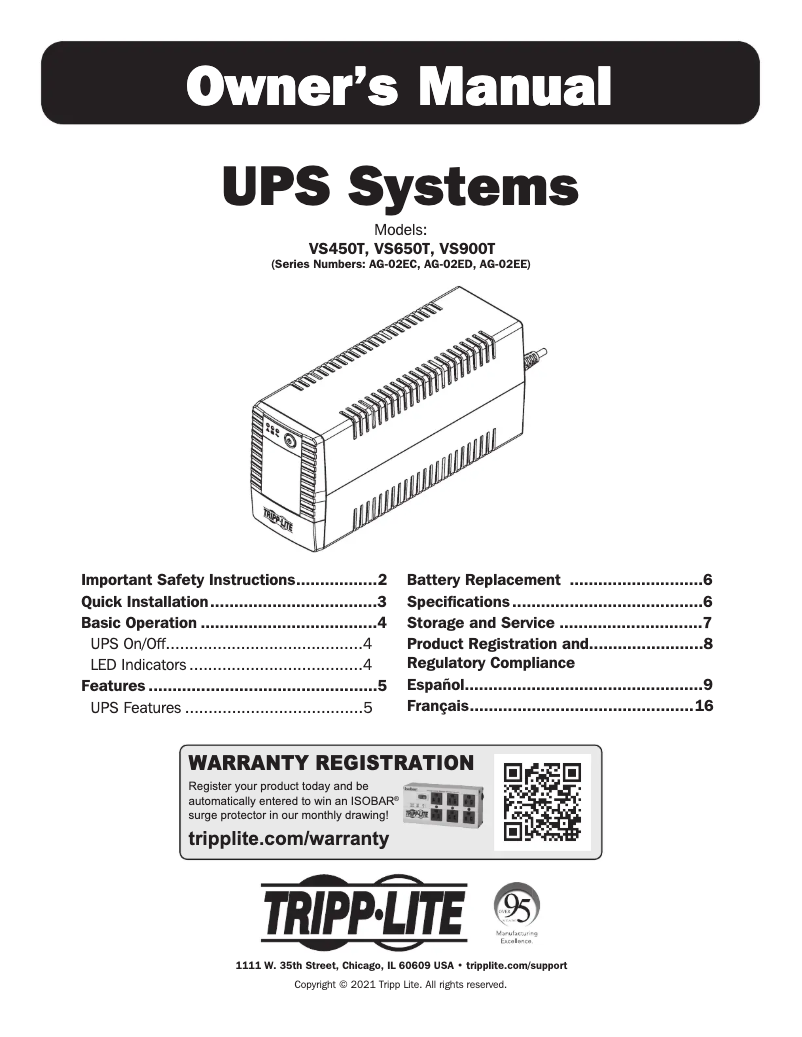 Imagen de la primera página del manual del dispositivo VS450T