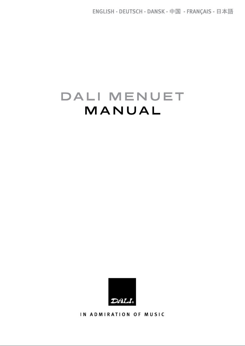 Página 1 del manual Manual de instrucciones Dali Menuet SE