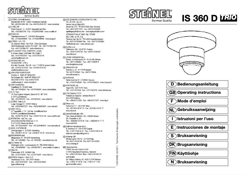 Imagen de la primera página del manual del dispositivo IS 360 D TRIO