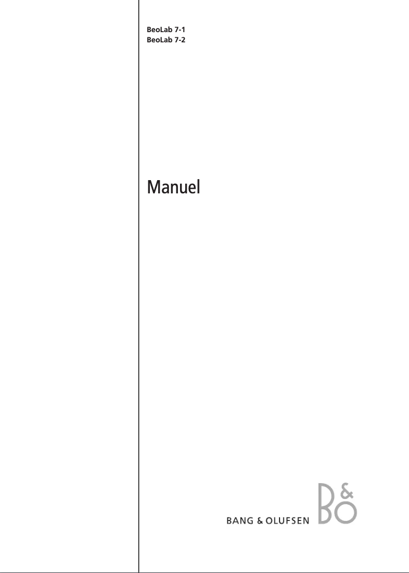 Imagen de la primera página del manual del dispositivo BeoLab 7-2