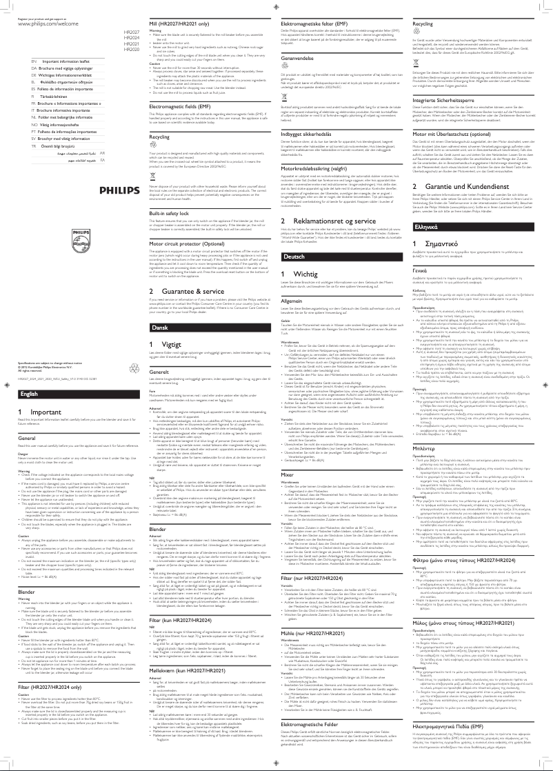 Página 1 del manual Manual de usuario Philips Daily Collection HR2020