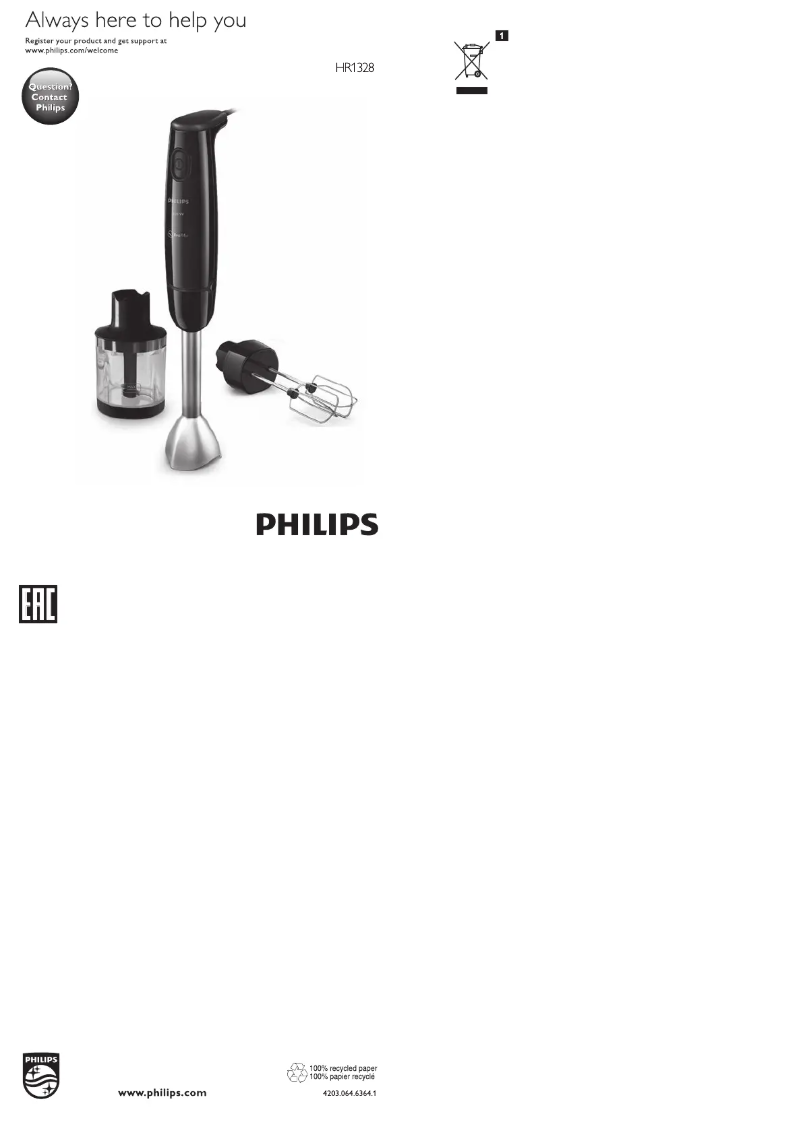 Página 1 del manual Manual de usuario Philips Daily Collection HR1328