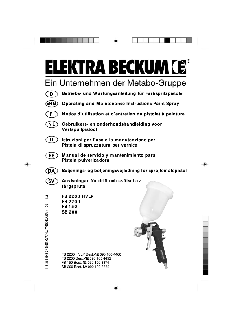 Página nº 1 - Manual de usuario Metabo FB 150