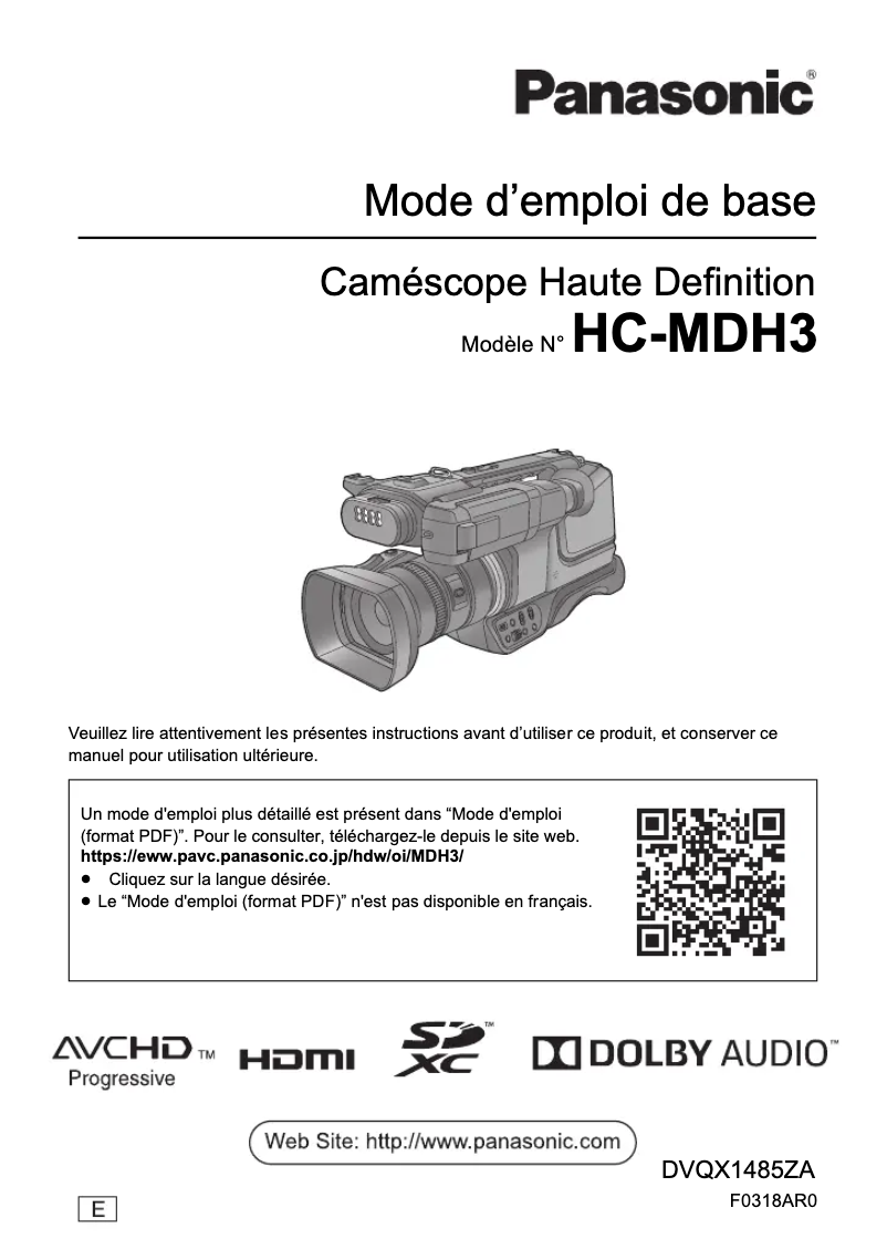 Imagen de la primera página del manual del dispositivo HC-MDH3