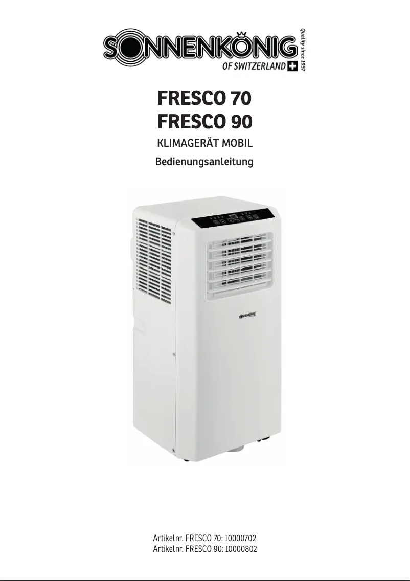 Imagen de la primera página del manual del dispositivo Fresco 90