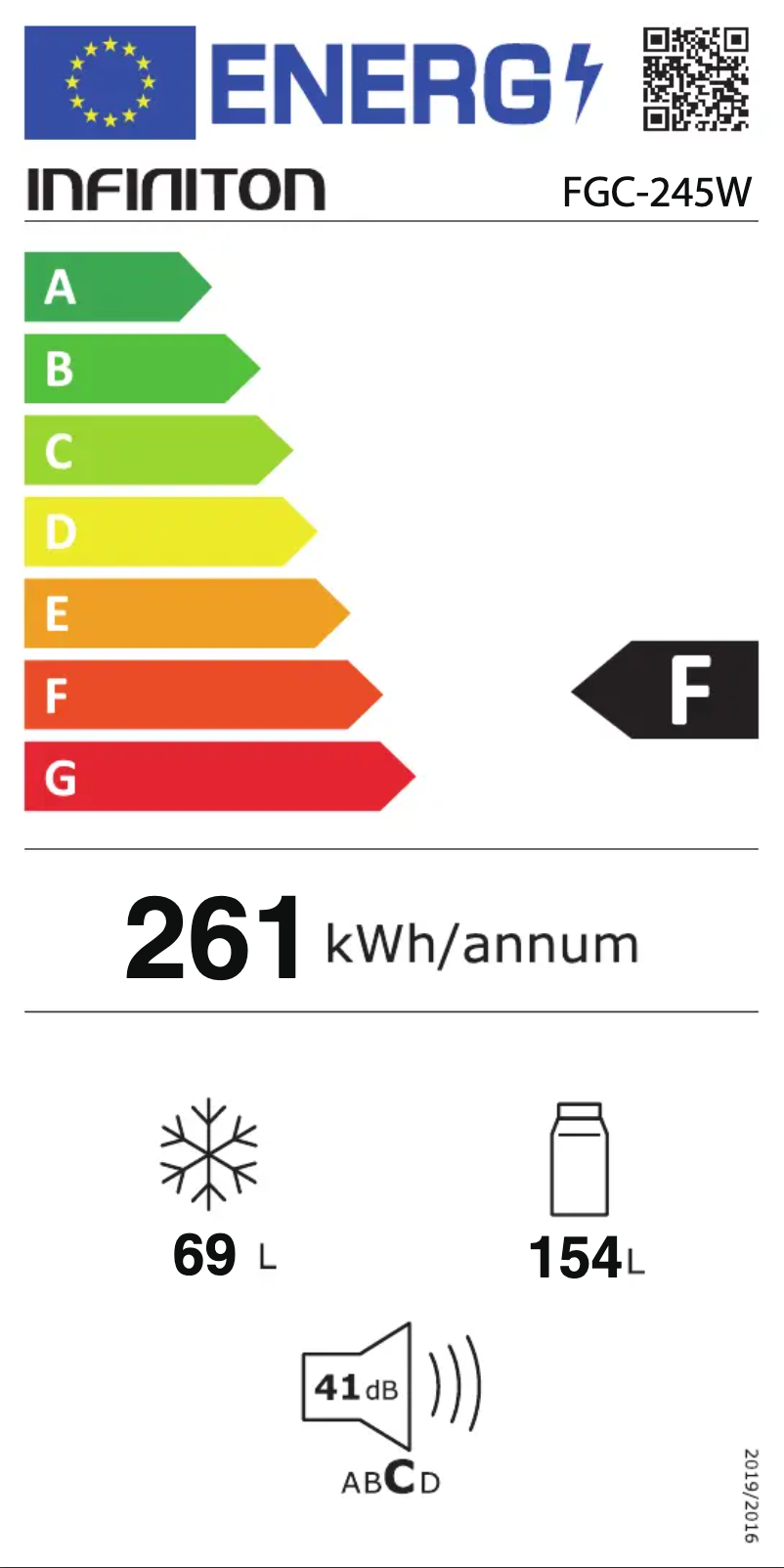 Página 1 del manual Etiqueta energética Infiniton FGC-245W