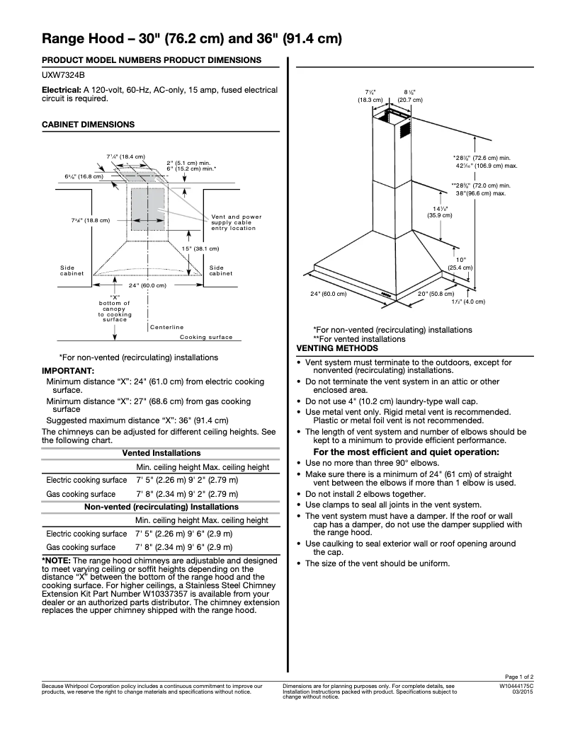 Página nº 1 - Manual de instrucciones KitchenAid UXW7324BSS