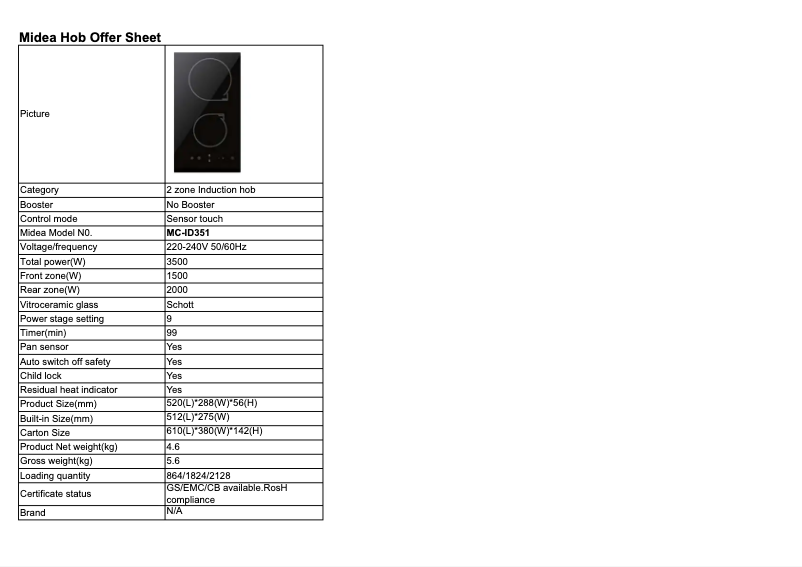 Imagen de la primera página del manual del dispositivo MC-ID351