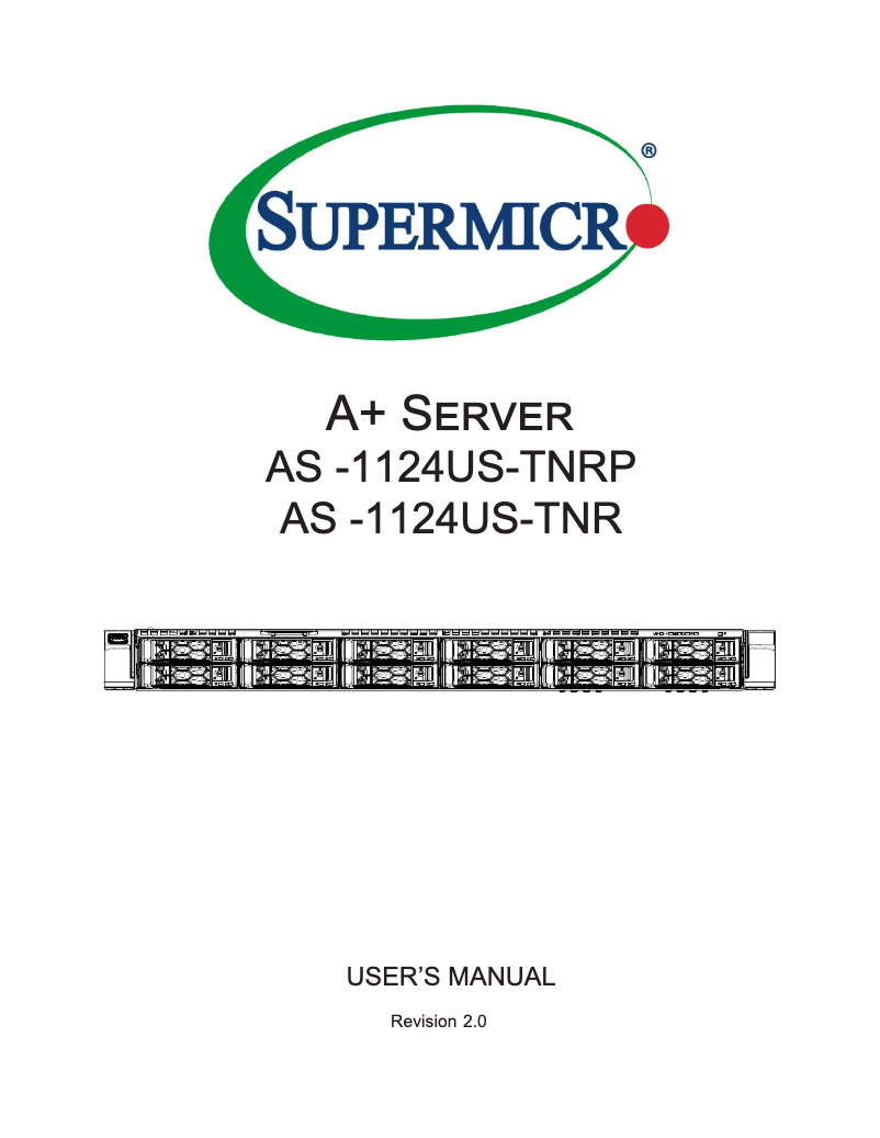Imagen de la primera página del manual del dispositivo SuperServer AS-1124US-TNR