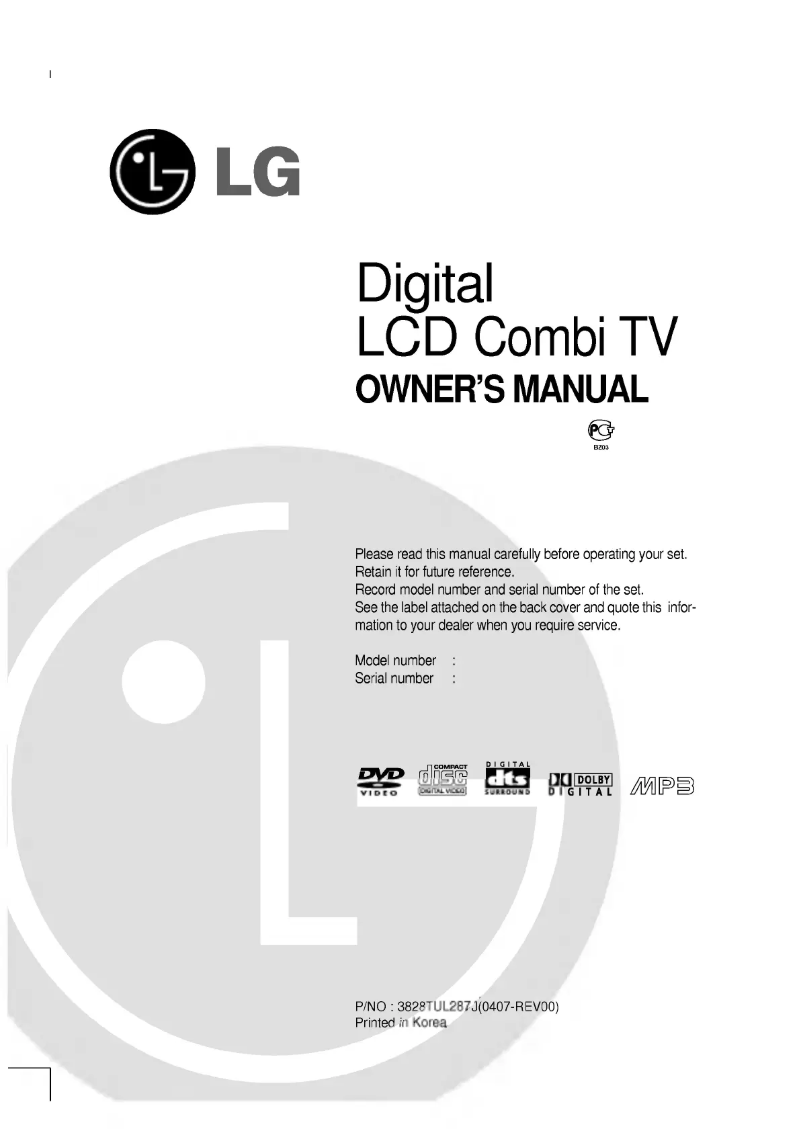 Página nº 1 - Manual de usuario LG KZ-17LZ23