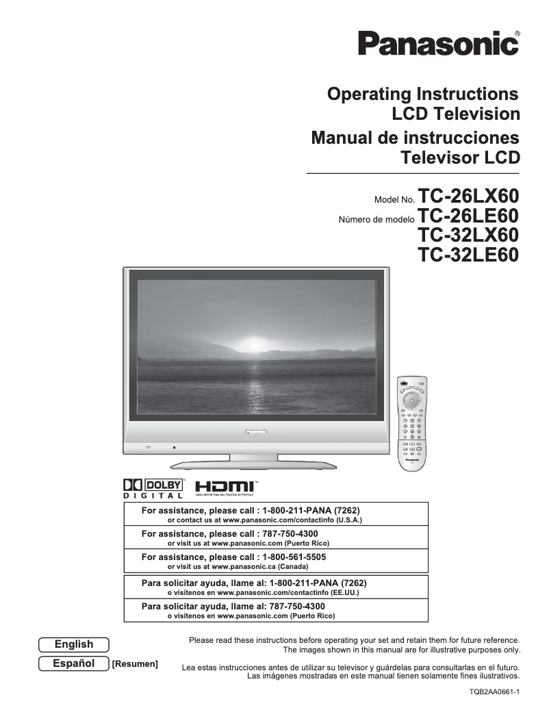 Imagen de la primera página del manual del dispositivo TC-32LE60