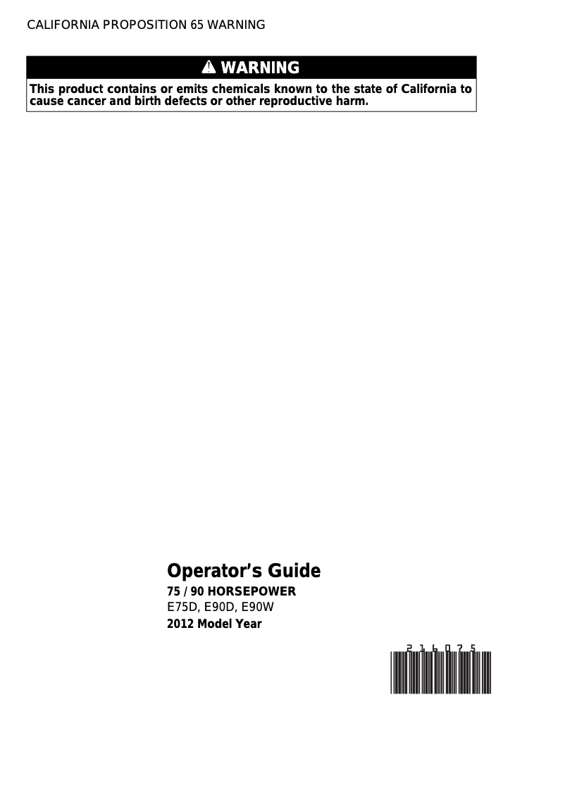 Página nº 1 - Manual de usuario Evinrude E75D (2012)