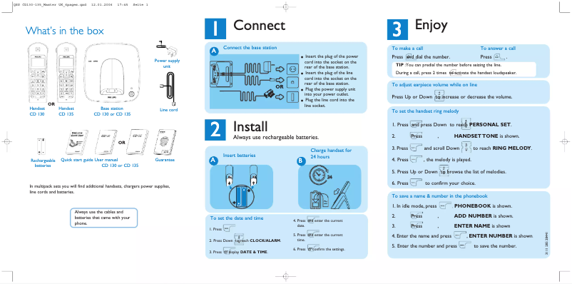 Imagen de la primera página del manual del dispositivo CD1351S