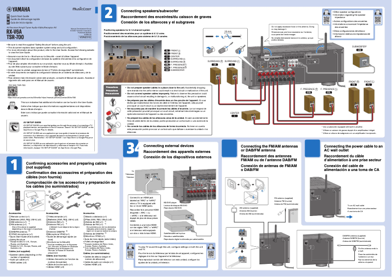 Imagen de la primera página del manual del dispositivo RX-V6ABL