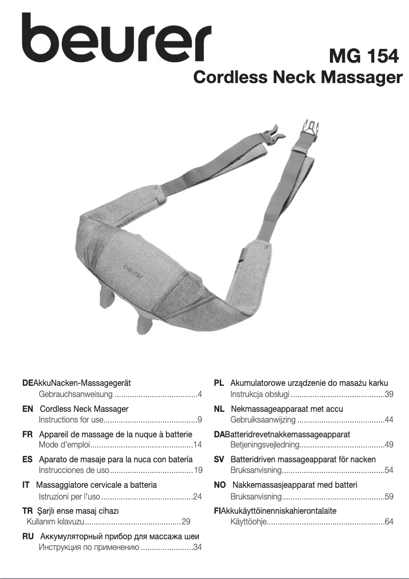 Imagen de la primera página del manual del dispositivo MG 154