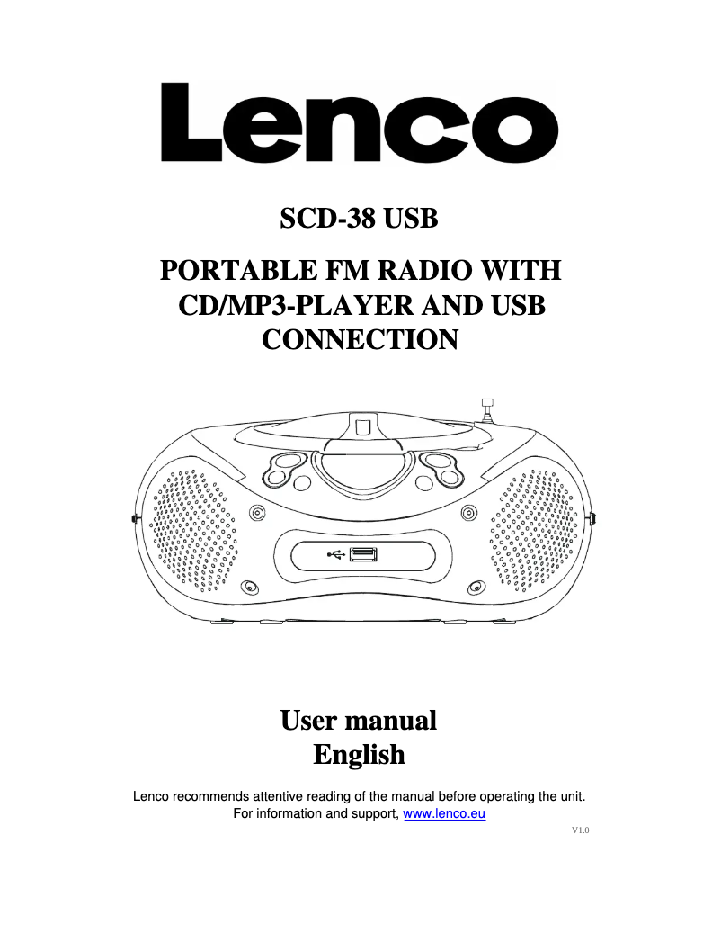 Imagen de la primera página del manual del dispositivo SCD-38 USB
