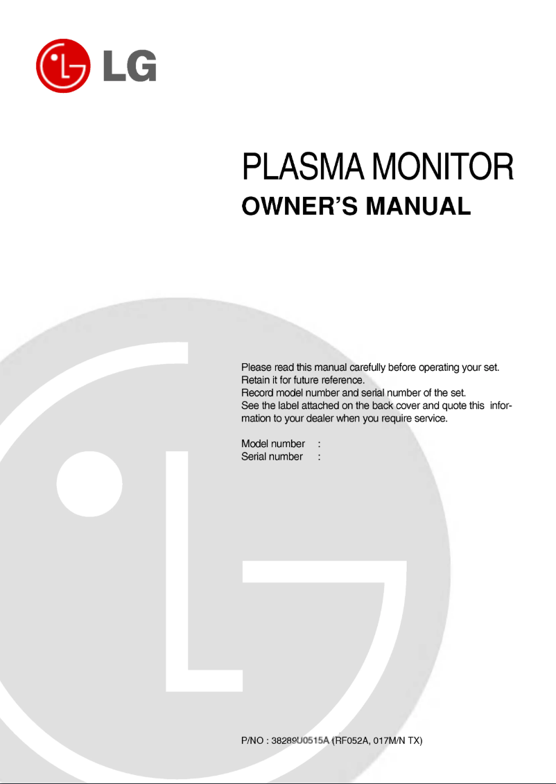 Imagen de la primera página del manual del dispositivo 60PZ9MH