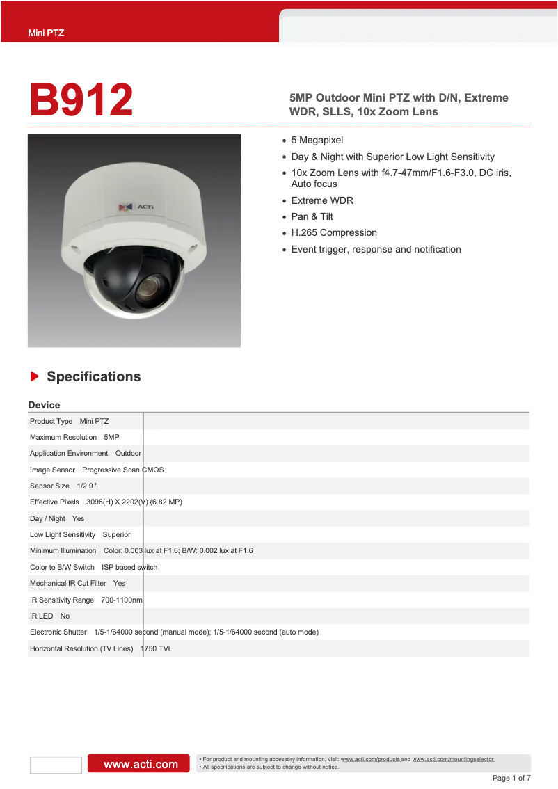 Imagen de la primera página del manual del dispositivo B912