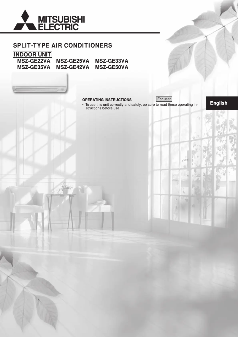 Imagen de la primera página del manual del dispositivo MSZ-GE42VA