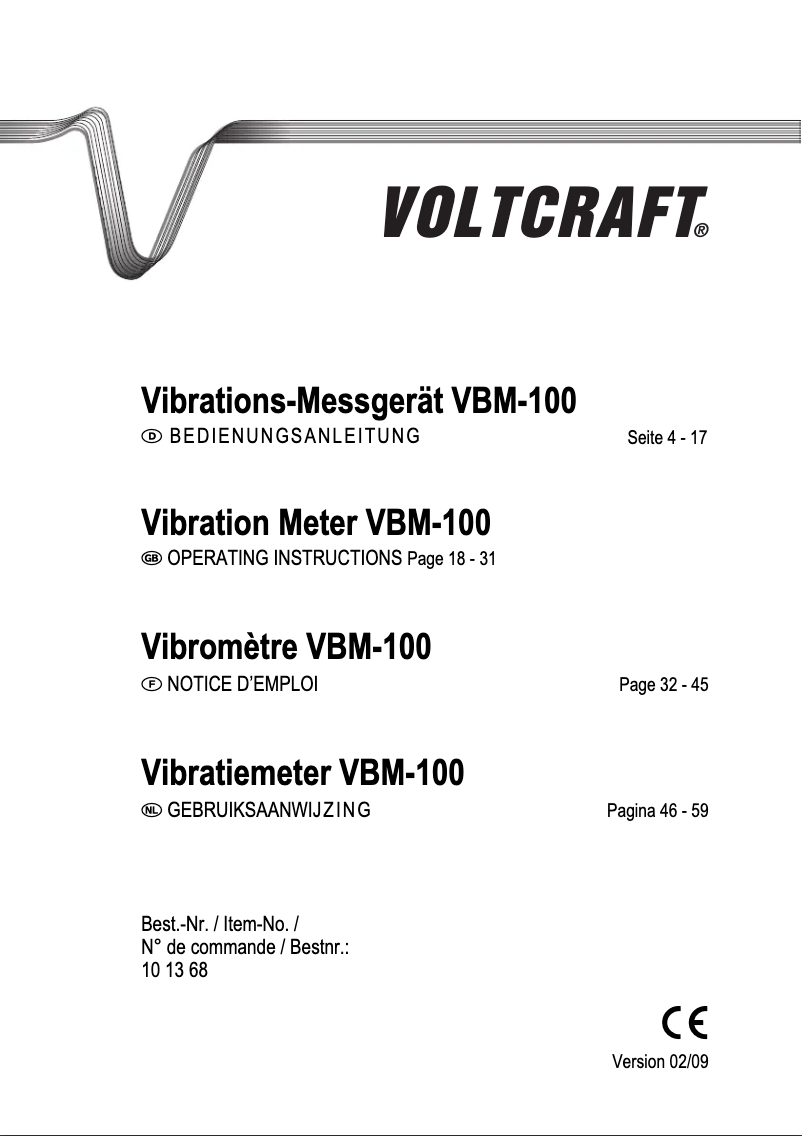 Imagen de la primera página del manual del dispositivo VBM-100