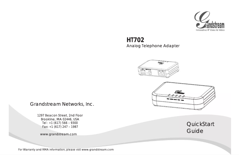 Página nº 1 - Manual de usuario Grandstream HT702