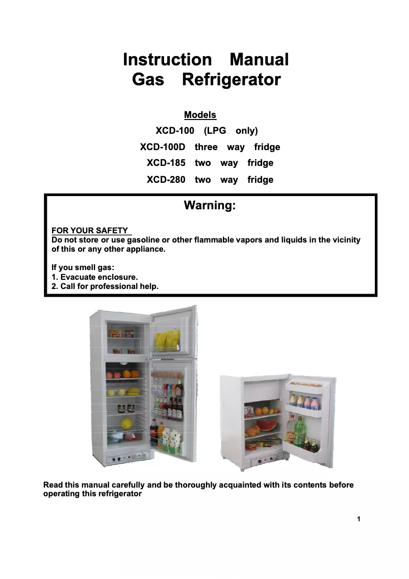 Imagen de la primera página del manual del dispositivo XCD280-W