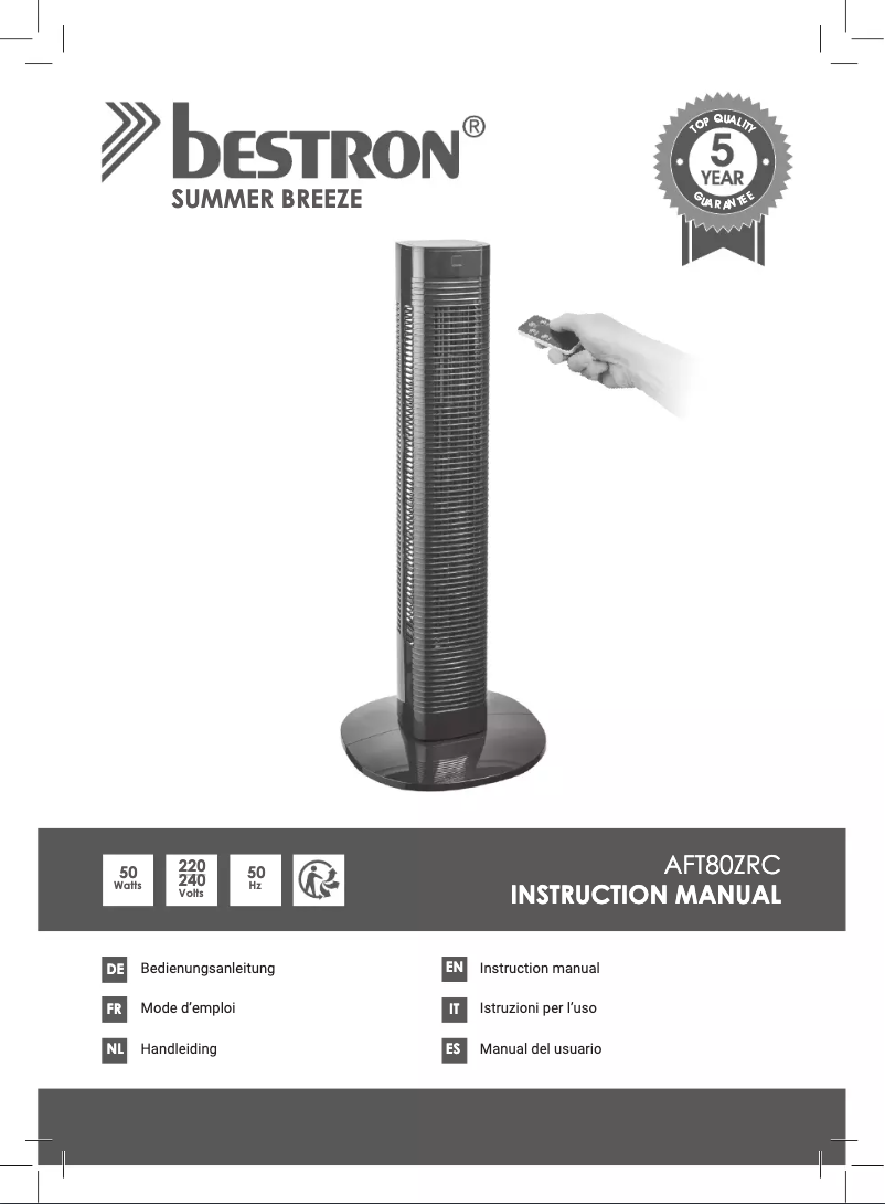 Página 1 del manual Manual de usuario Bestron AFT80ZRC