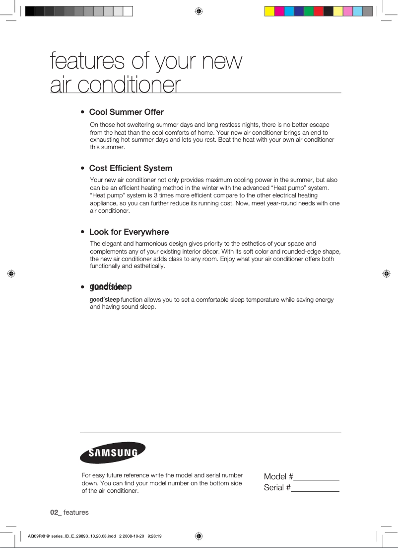 Página 1 del manual Manual de usuario Samsung AQ09UGBN