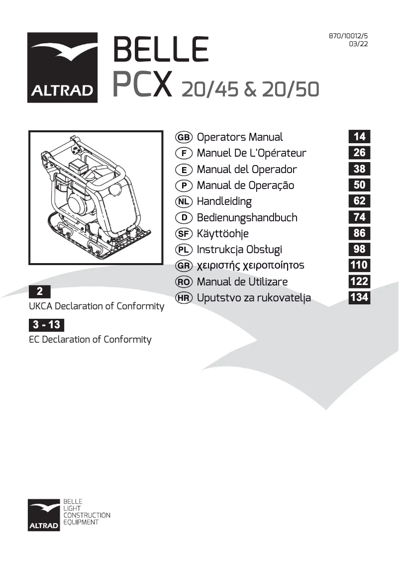 Imagen de la primera página del manual del dispositivo BELLE PCX 20/50