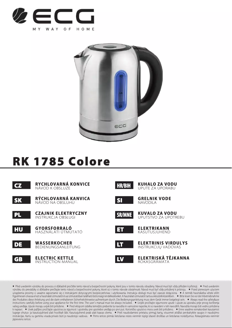 Página 1 del manual Manual de usuario ECG RK 1785 Colore
