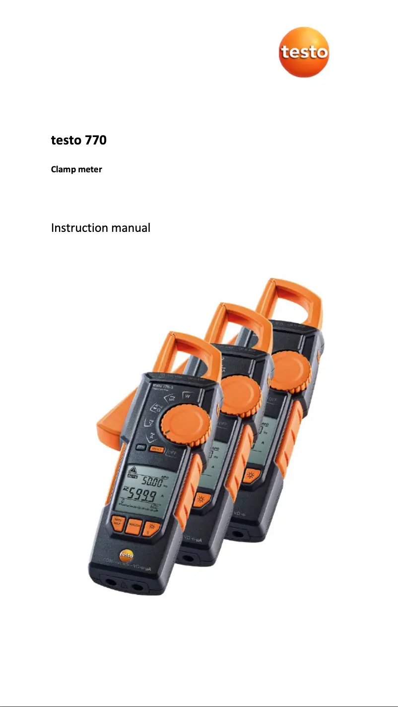 Página nº 1 - Manual de usuario Testo 770