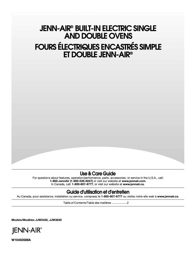 Página 1 del manual Manual de usuario JennAir JJW3830WS