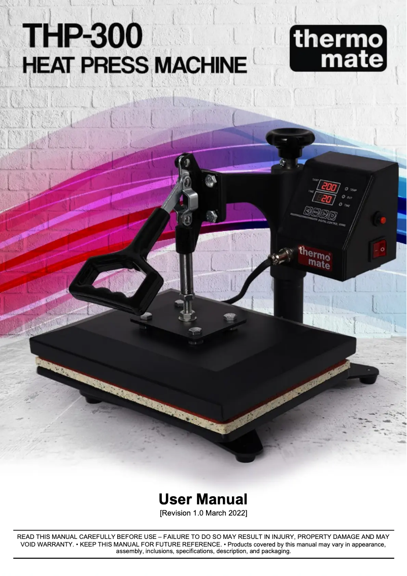 Imagen de la primera página del manual del dispositivo THP-300