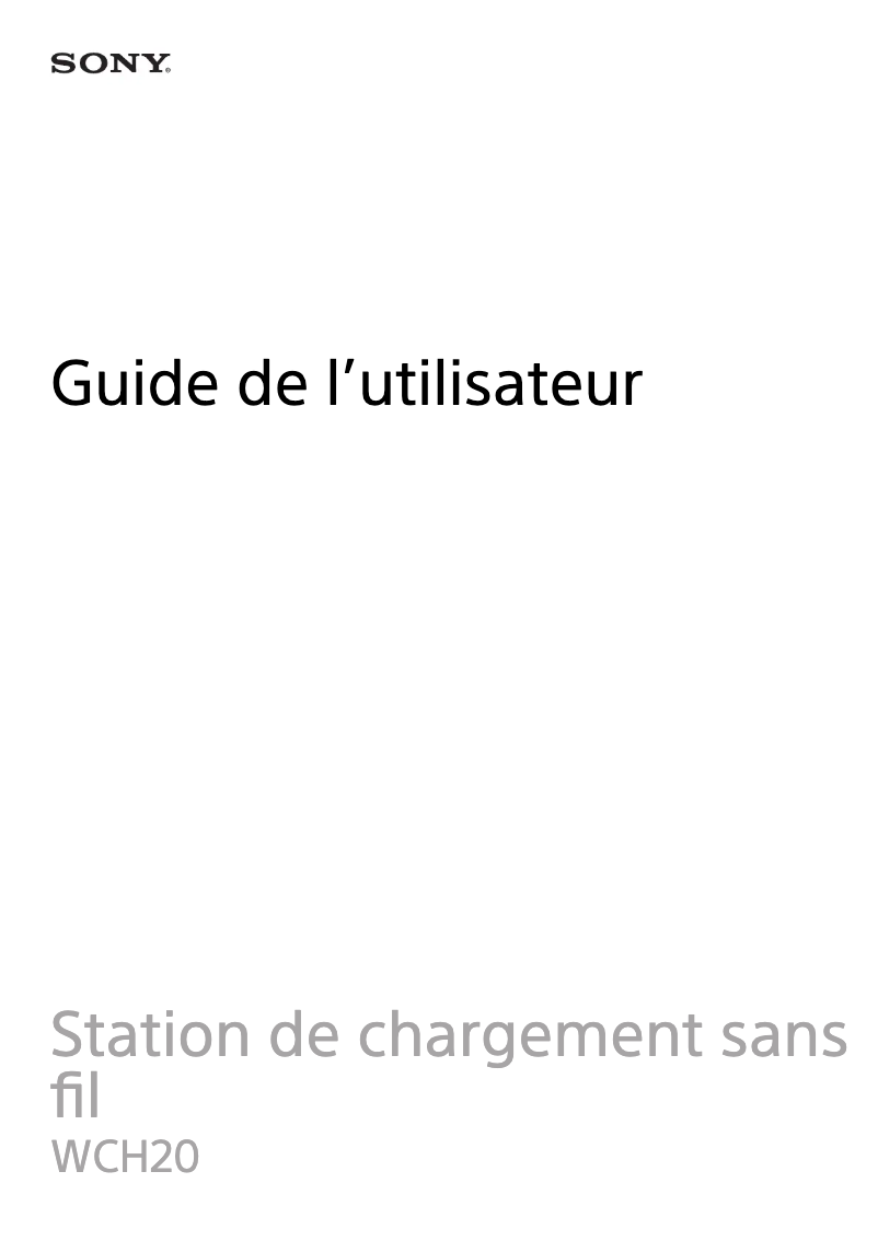 Página nº 1 - Manual de usuario Sony WCH20
