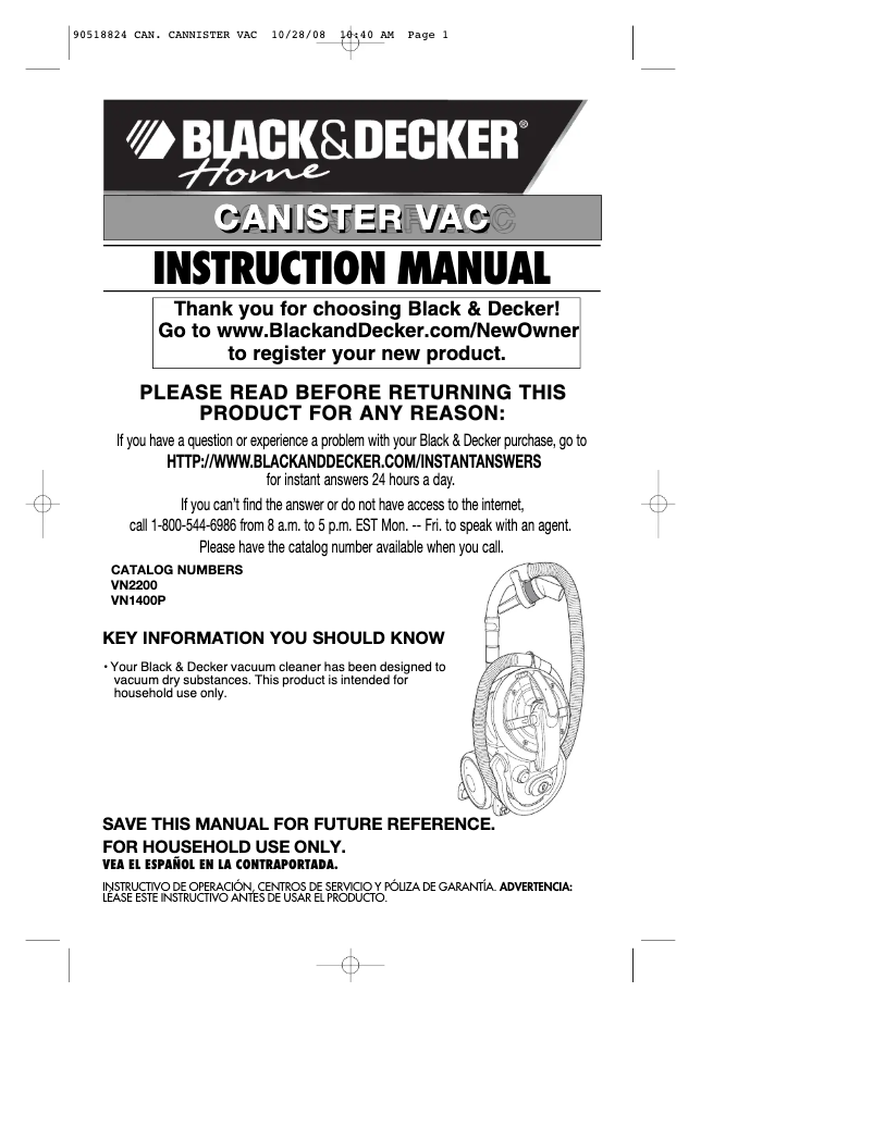 Imagen de la primera página del manual del dispositivo VN1400P