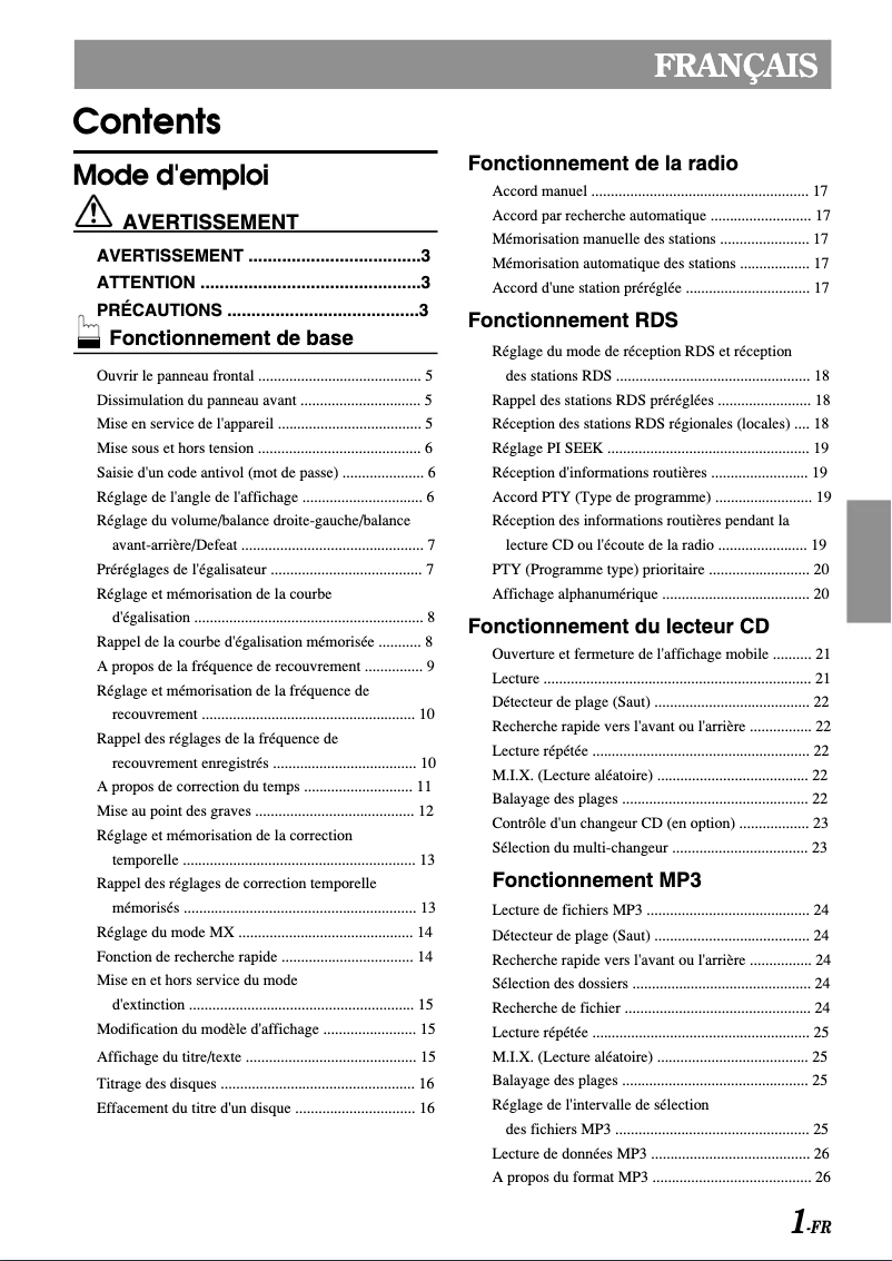 Imagen de la primera página del manual del dispositivo CDA-7998R