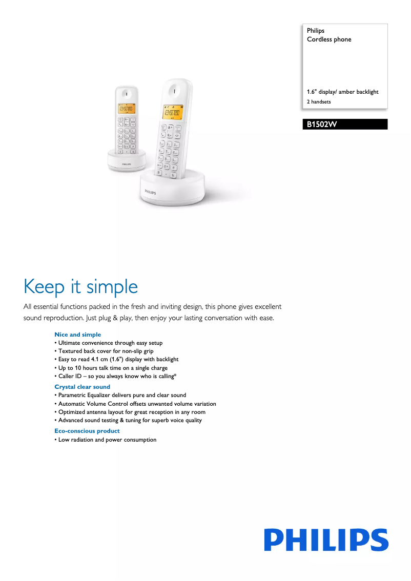 Imagen de la primera página del manual del dispositivo B1502W