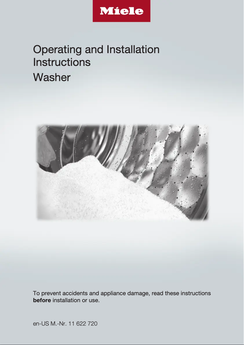 Página 1 del manual Guía de instalación Miele WXR 860 WCS