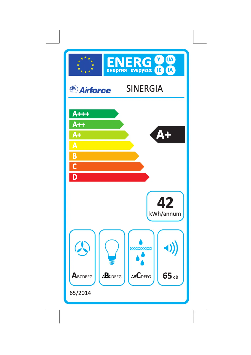 Página 1 del manual Etiqueta energética Airforce Sinergia