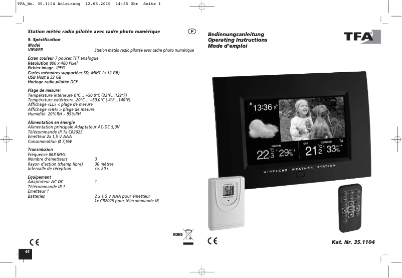 Página 1 del manual Manual de usuario TFA 35.1104