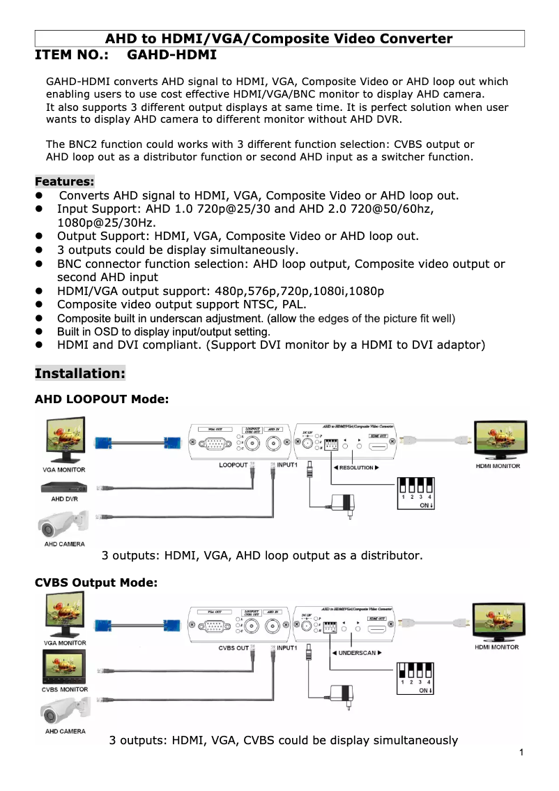 Página 1 del manual Manual de usuario Genie GAHD-HDMI
