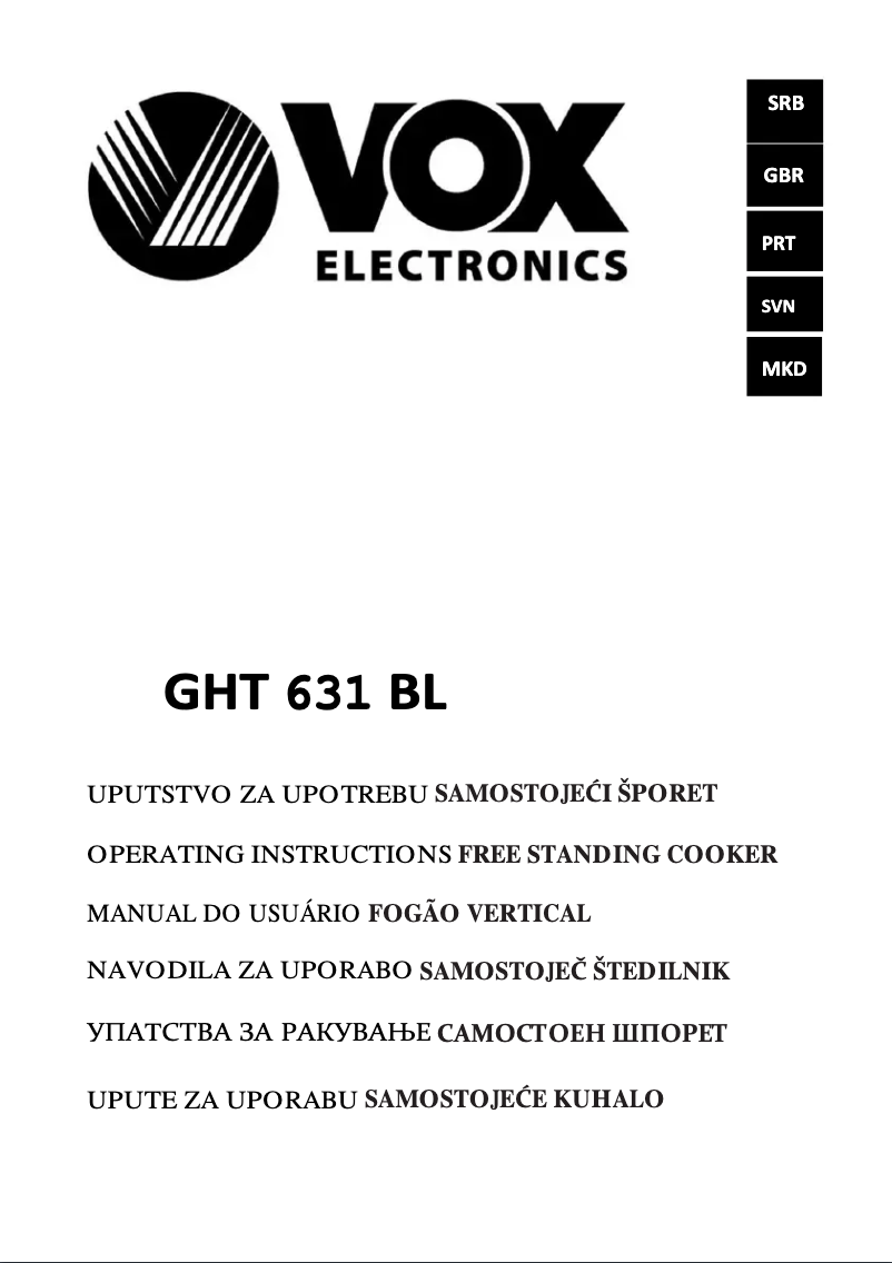 Imagen de la primera página del manual del dispositivo GHT631BL