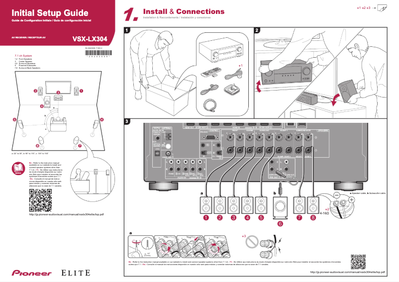 Página 1 del manual Guía de instalación Pioneer Elite VSX-LX304