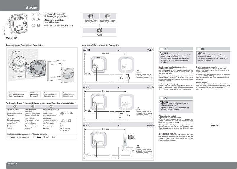Imagen de la primera página del manual del dispositivo WUC10