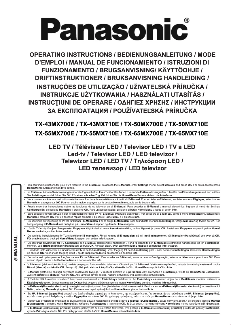 Página 1 del manual Manual de usuario Panasonic TX-65MX700E