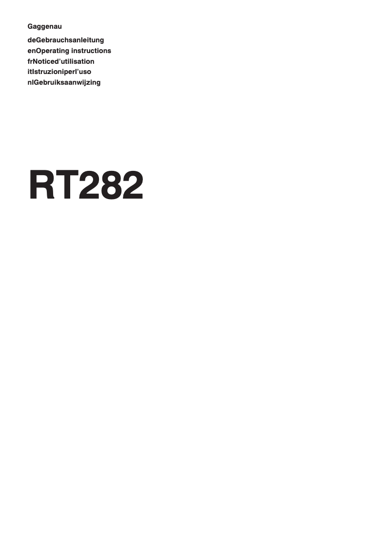 Página 1 del manual Manual de usuario Gaggenau RT 282-101