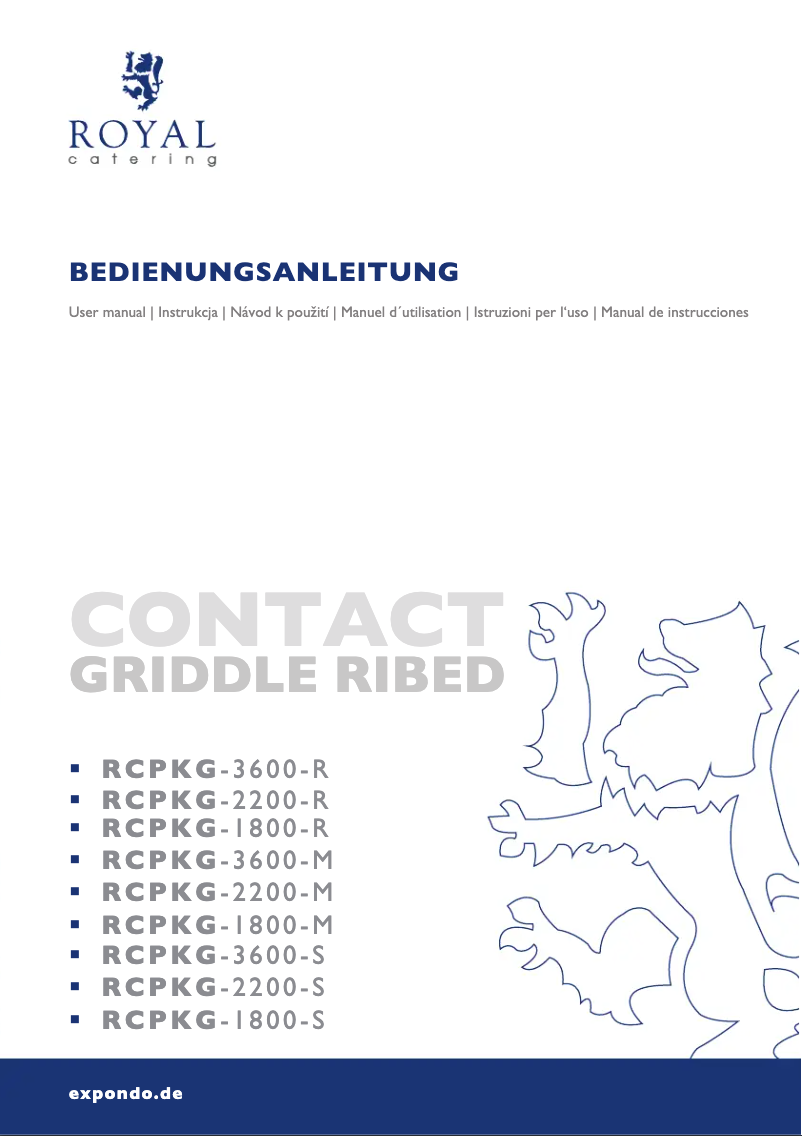 Página 1 del manual Manual de usuario Royal Catering RCPKG-3600-S
